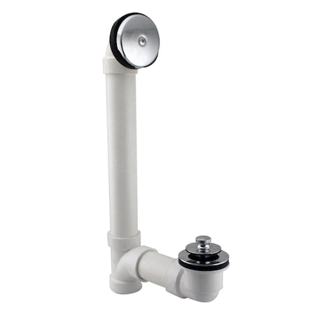 Westbrass Pull & Drain Sch. 40 PVC Bath Waste W/ One-Hole Top Elbow in Polished Chrome D49721-26